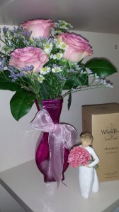 Beautiful flowers from Mom & Dad, and a new Willowtree figurine from my awesome wife <3