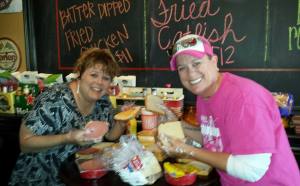 My sister, Danielle, and I spending a Saturday making sandwiches - Oct 2014